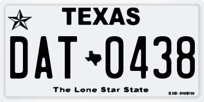 TX license plate DAT0438