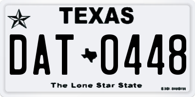TX license plate DAT0448