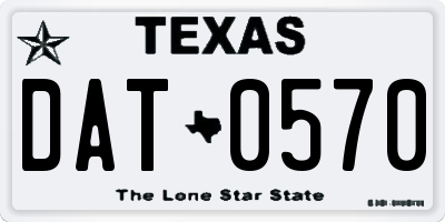 TX license plate DAT0570