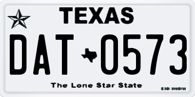 TX license plate DAT0573