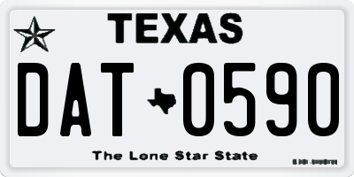 TX license plate DAT0590