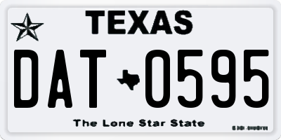 TX license plate DAT0595