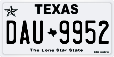 TX license plate DAU9952