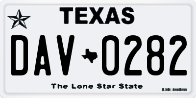 TX license plate DAV0282