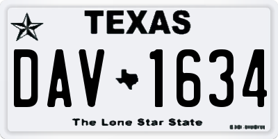 TX license plate DAV1634