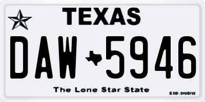 TX license plate DAW5946