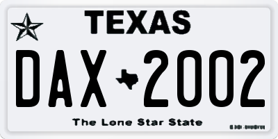 TX license plate DAX2002