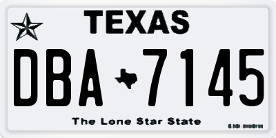 TX license plate DBA7145