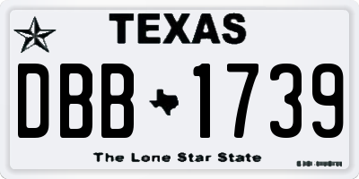 TX license plate DBB1739