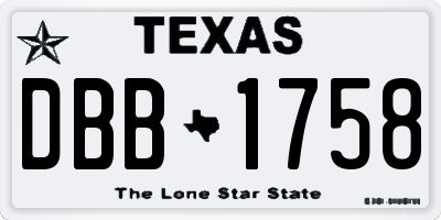TX license plate DBB1758