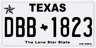TX license plate DBB1823