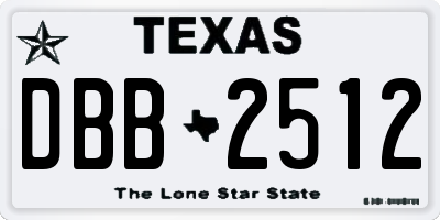 TX license plate DBB2512