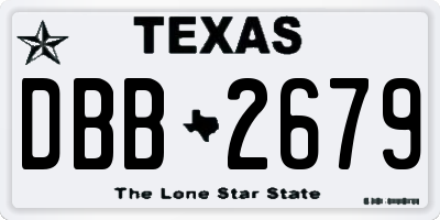 TX license plate DBB2679