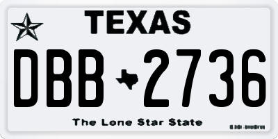 TX license plate DBB2736