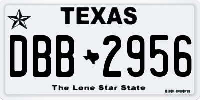 TX license plate DBB2956
