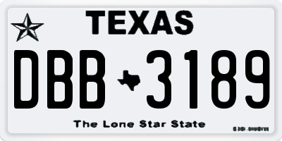 TX license plate DBB3189