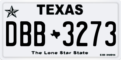 TX license plate DBB3273