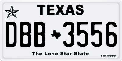 TX license plate DBB3556