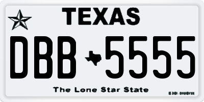TX license plate DBB5555