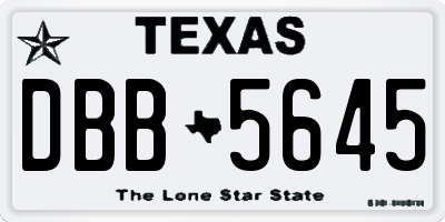 TX license plate DBB5645