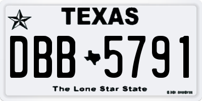 TX license plate DBB5791