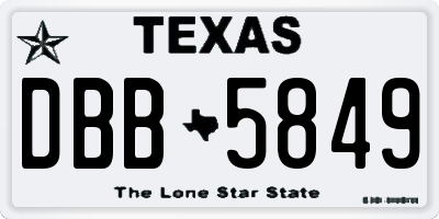 TX license plate DBB5849