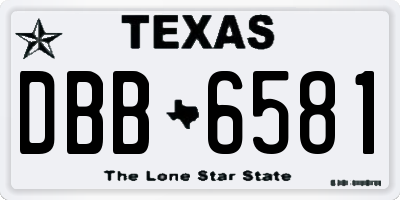 TX license plate DBB6581