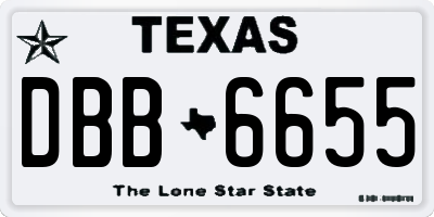 TX license plate DBB6655