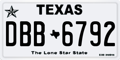 TX license plate DBB6792
