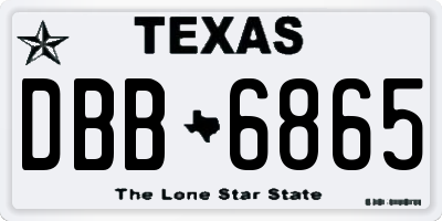 TX license plate DBB6865