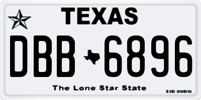 TX license plate DBB6896