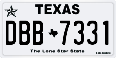 TX license plate DBB7331