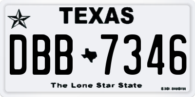 TX license plate DBB7346