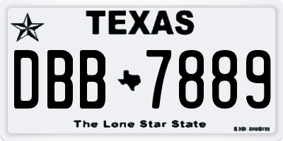 TX license plate DBB7889