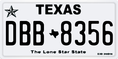 TX license plate DBB8356