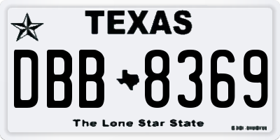 TX license plate DBB8369