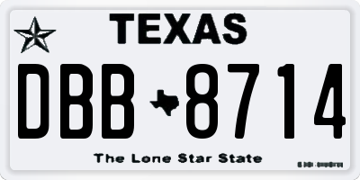 TX license plate DBB8714