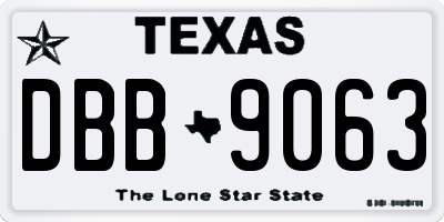 TX license plate DBB9063