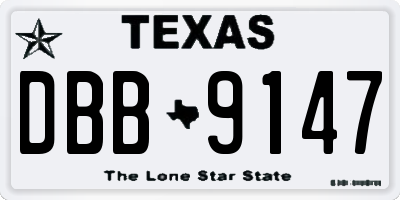 TX license plate DBB9147