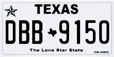 TX license plate DBB9150