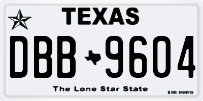 TX license plate DBB9604