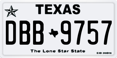 TX license plate DBB9757