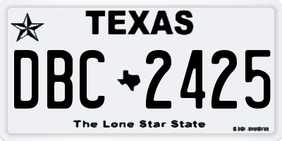 TX license plate DBC2425