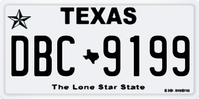 TX license plate DBC9199