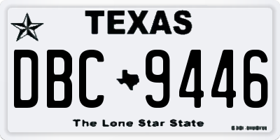 TX license plate DBC9446