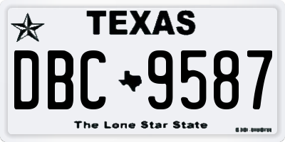 TX license plate DBC9587