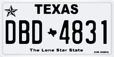 TX license plate DBD4831