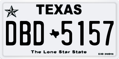 TX license plate DBD5157