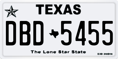 TX license plate DBD5455