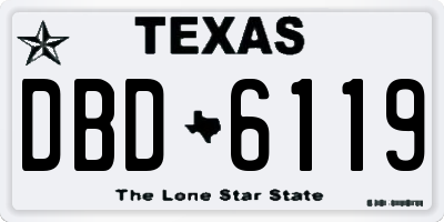TX license plate DBD6119